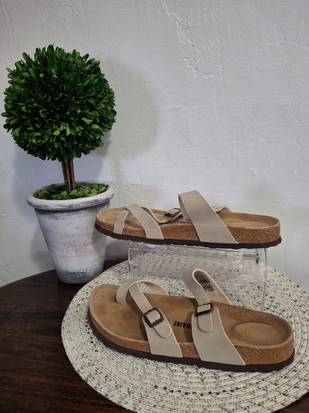 Women's Cushionaire Double-Strap Slide Sandals Size 11.